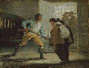 Francisco de Goya El Maragato Threatens Friar Pedro de Zaldivia with His Gun oil painting on canvas